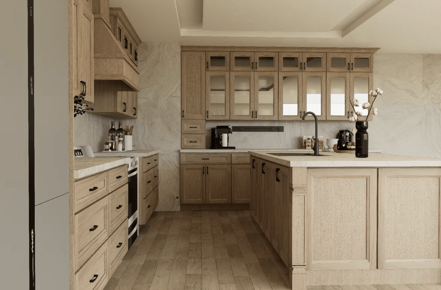European White Oak Modern Kitchen