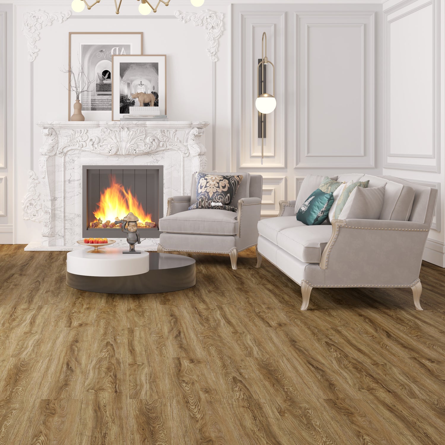 CC affordable waterproof rigid core LVP flooring room scene