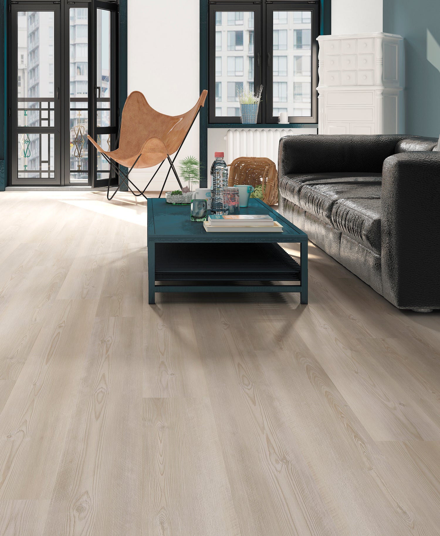 PR Pro wood-grain waterproof LVP flooring room scene