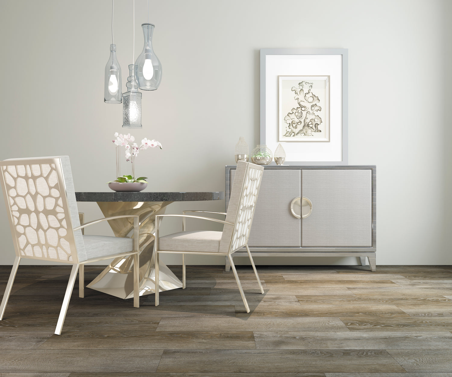 PR Pro stone-look waterproof rigid core flooring room scene
