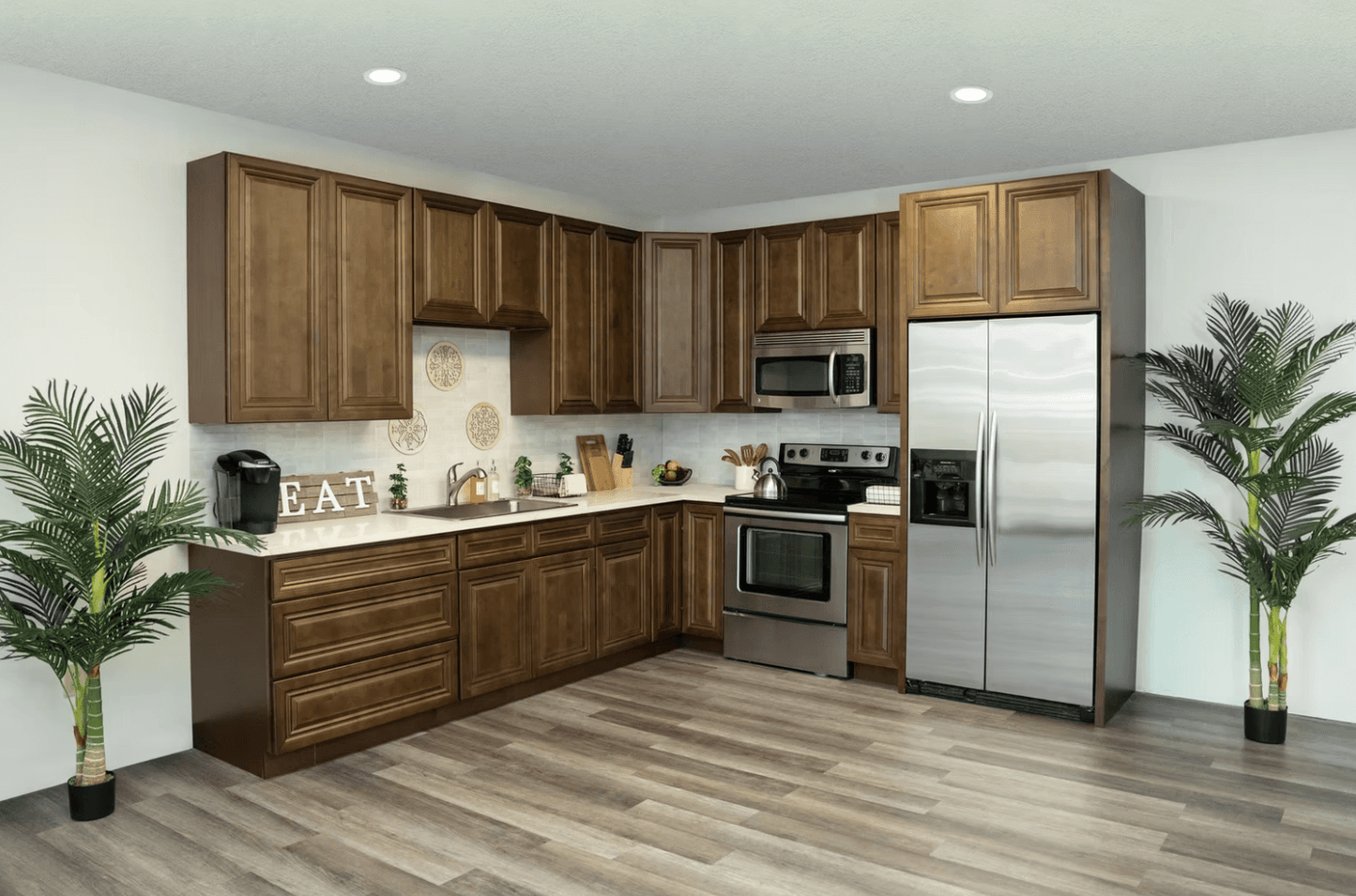 Dark Caramel Custom Kitchen Cabinets