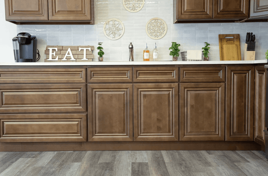 Dark Caramel Kitchen Island Cabinets