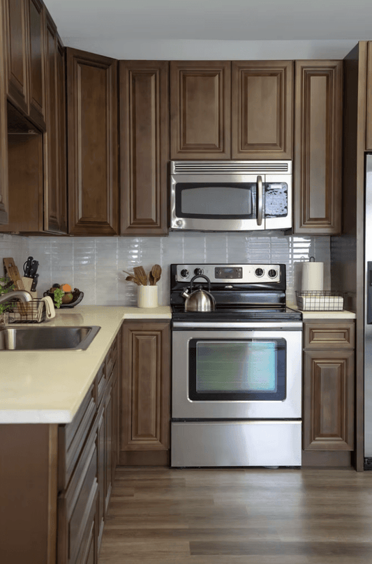 Dark Caramel Shaker Kitchen Cabinets