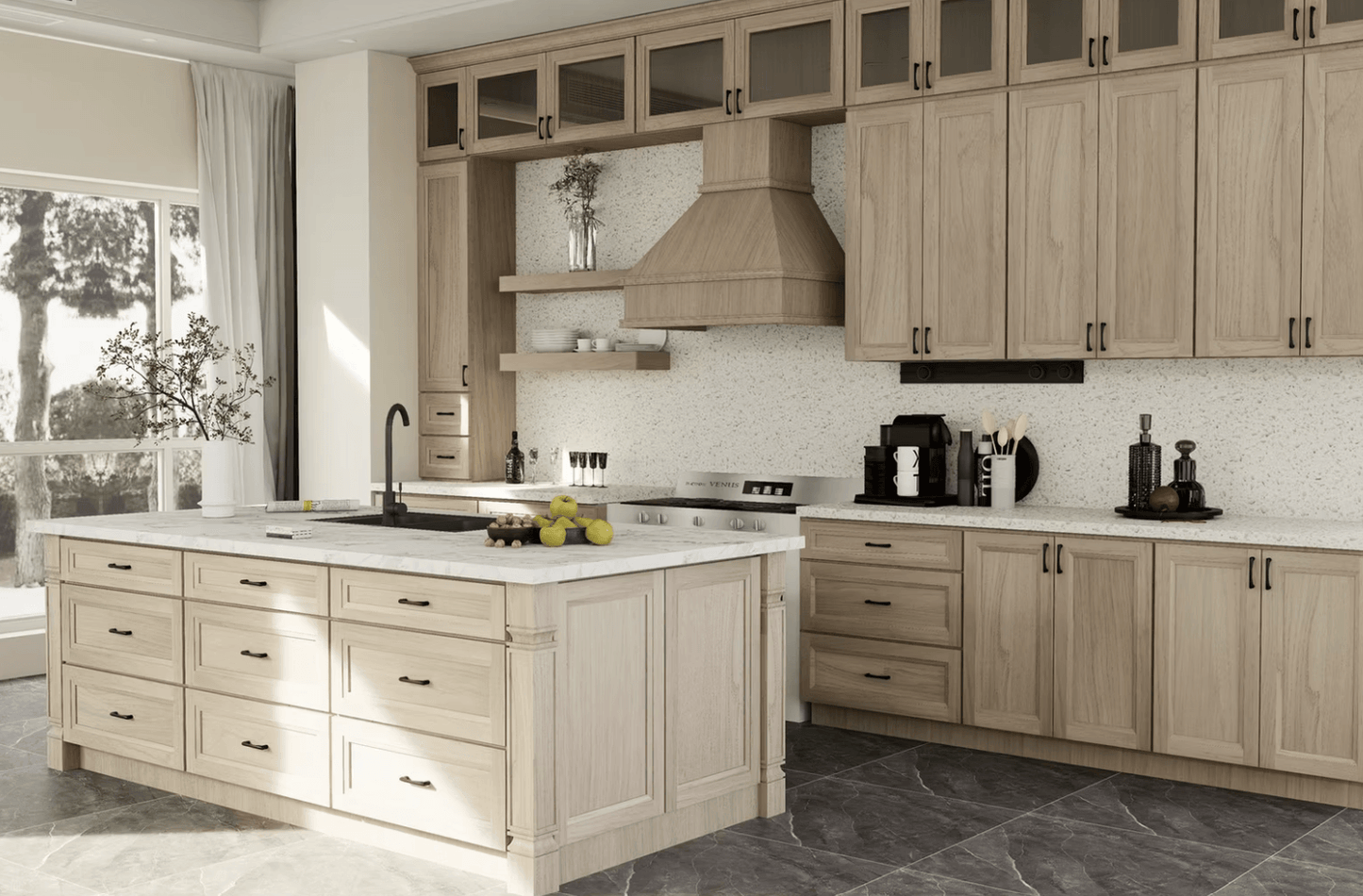 European White Oak Kitchen Island Cabinets