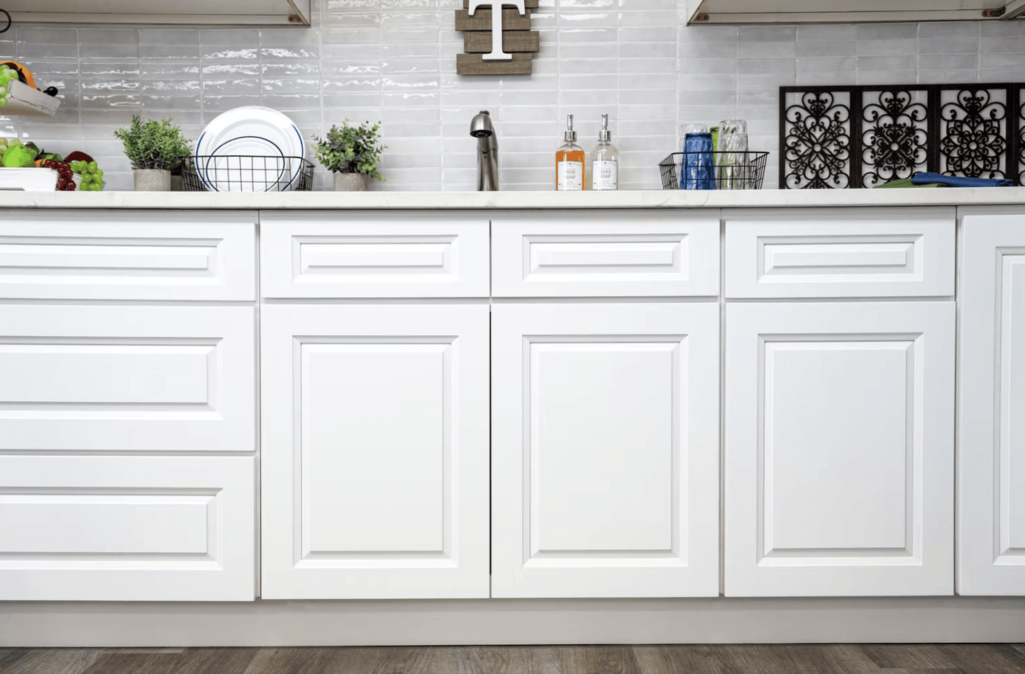 Glacier White Kitchen Island Cabinets