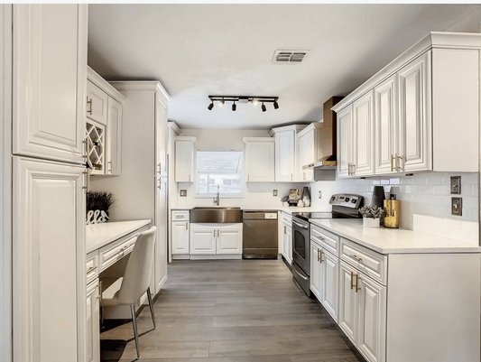Pearl White Custom Kitchen Cabinets