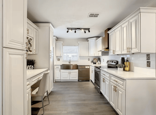 Pearl White Soft Close Cabinets
