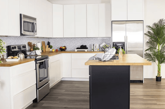Slim Shaker Alabaster Kitchen Island