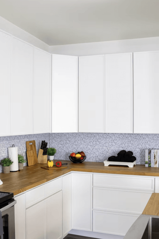 Slim Shaker Alabaster White Kitchen Remodel