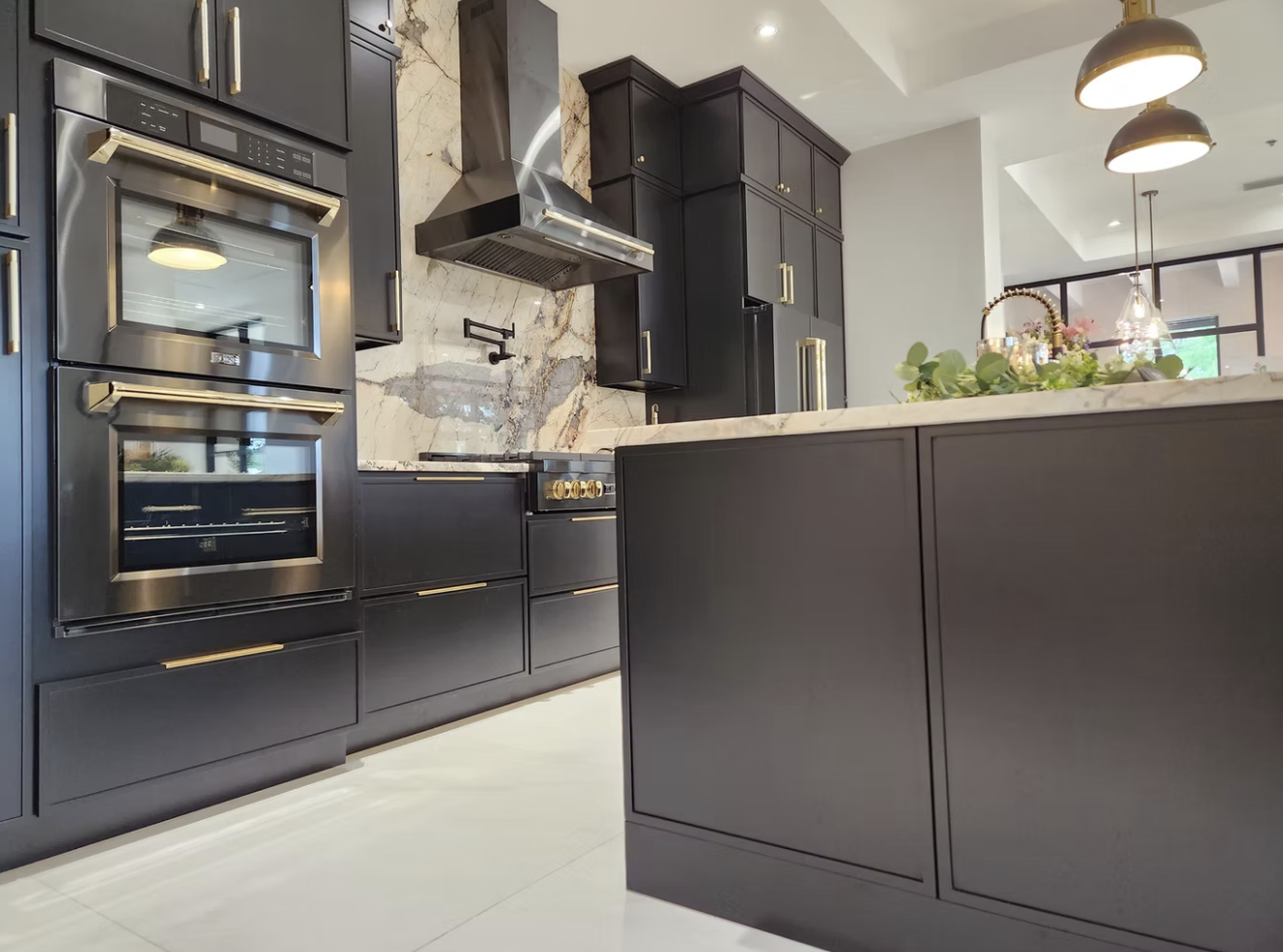 Slim Shaker Ebony Modern Kitchen Cabinets