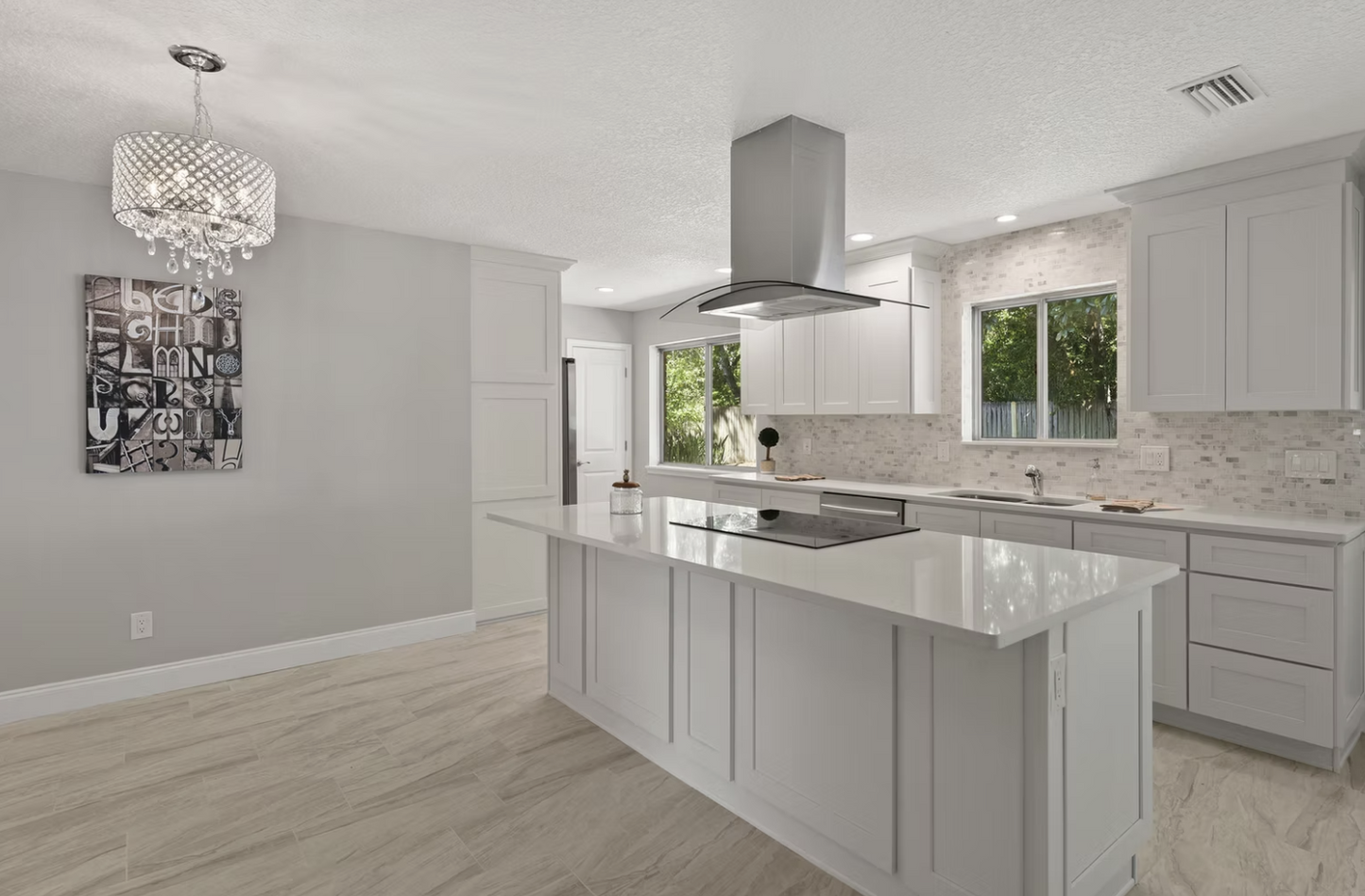 White Shaker Cabinet Island